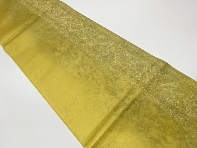 引箔縞に花唐草模様織出し袋帯